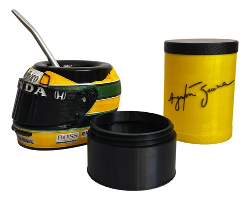 Set Mate Casco Ayrton Senna / F1 / Racing / Set Mate En 3d