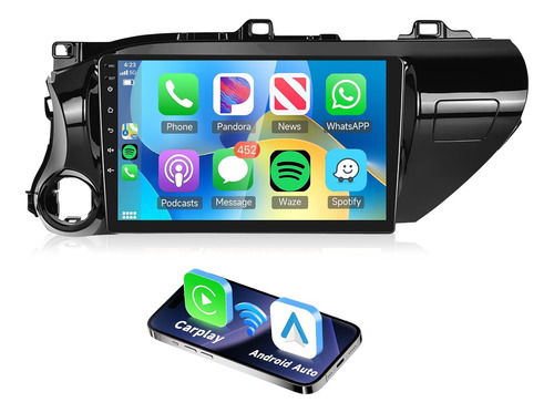 Pantalla Stereo Auto 10¨ Hilux 2016-2020 4gb 64gb Cplay