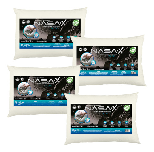 Kit De 4 Travesseiros Nasa-x Alto - Duoflex