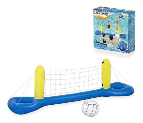 Red De Voley Inflabie Con Pelota Pileta Juego Adultos Niño