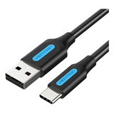 Cable Usb Tipo C Vention Carga Rapida A 3a 50cm Color Negro