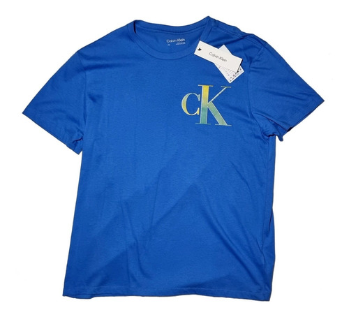 Playera Calvin Klein Hombre Original Nueva Camiseta Ck Azul