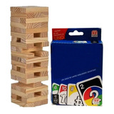 Juego Naipes + Juego Yenga 33 Piezas Jenga Kaosimport Once