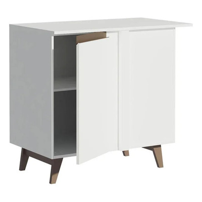 Gabinete Bajo De Esquina Cocina Madesa Reims 90cm Color Blanco | Meses sin interés