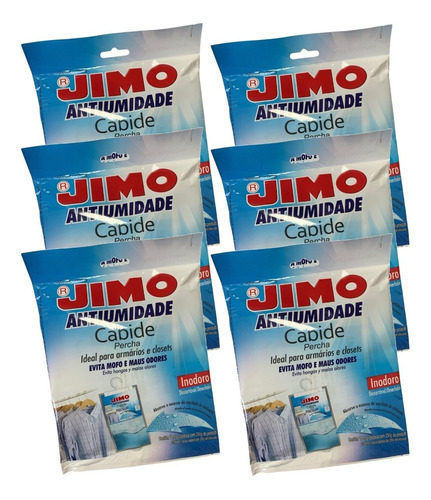 6 Jimo Anti Umidade Cabide 250g Mofo Guarda Roupa Armário