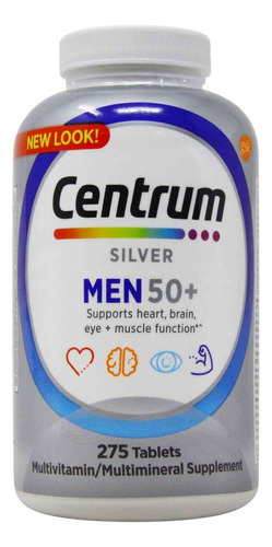 Centrum Silver Men, Homem 50+ (275 Tabs) Multivitamínico