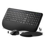 Teclado Y Mouse Inalámbricos Ergonómicos, Juego De Mouse De 