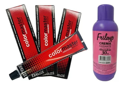 Kit 3 Tinturas Fidelite Colormaster + Oxidante Frilayps 500g