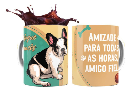 Xicara Personalizada Amizade Canina Dog Caneca Cachorro Pug