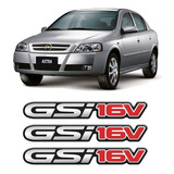 3 Emblemas Gsi 16v Astra Adesivos Cromados Resinados