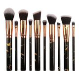 Set De 10 Brochas Pinceles Para Maquillaje Con Estuche