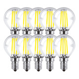 Pack X 10 Lamparas Led Gota Filamento Vintage 4w E14 Calida