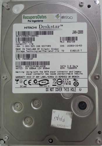 Disco Hitachi Hds721010kla330 1tb 3.5 Sata,2586recuperodatos