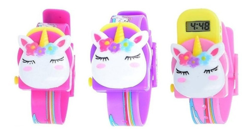 Reloj Unicornio Kawai Arcoiris  Mayoreo