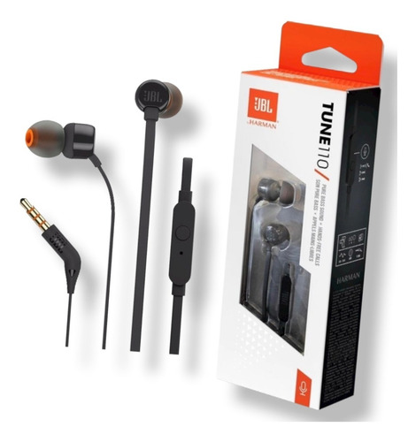 Auriculares In-ear Jbl Tune 110 Black Manos Libres Original