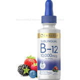Carlyle Vitamina B12 Sublingual 10,000 Mcg 2 Onzas Líquidas Sabor Berry