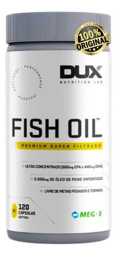 Omega 3 Dux Nutrition Fish Oil Concentrado 1000mg Por Caps
