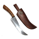 Faca Artesanal Aço 1070 Bowie Skinner Coureadeira Mosqueada