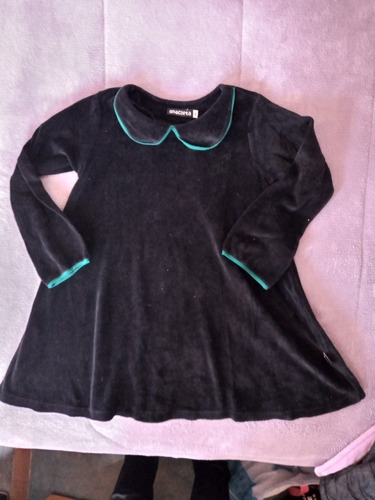 Hermoso Vestido Bobo De Terciopelo / Plush Negro  Anacleta