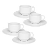 4 Xícaras De Café Dolce Gusto 75ml Empilhavel C/pires Oxford