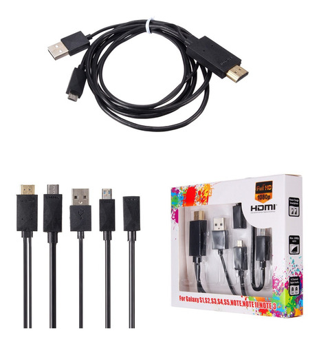 2m 11pin Mhl Micro Usb Para Hdmi 1080p Hd Tv Cabo Adaptador