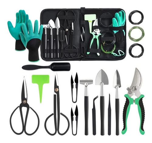 Kit Herramientas Bonsai Acero Profesional X18 Piezas+estuche