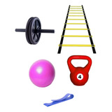 Kit Entrenamiento Rusa 4 +pelota 60cm+banda+ Escalera+ Rueda