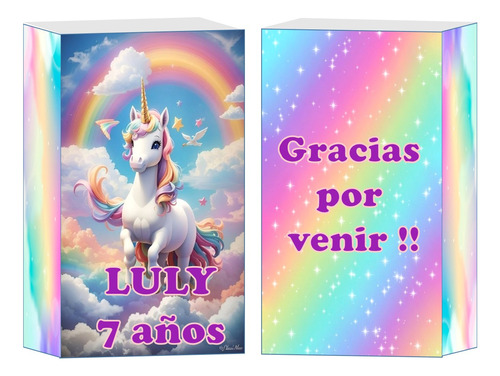 Bolsa Golosinera Unicornios X 20 Candybar Cumpleaños
