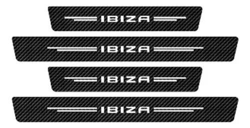 4 Stickers Protección Estribos Seat Ibiza Fibra De Carbono