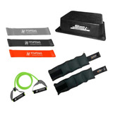 Kit Set Entrenamiento Step + 2 Tobilleras 1 Kg + 4 Bandas