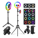 Axnen Rgb Aro Luz Led Maquillaje Lampara Foto Video Luz