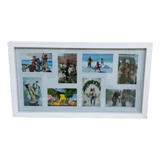 Quadro Painel Multifotos Com 8 Fotos De Parede 10cm X 15cm Cor Branco