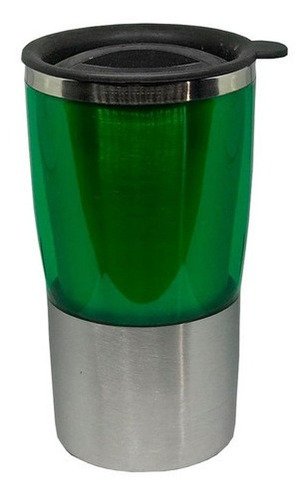 Vaso Térmico 400 Ml Acero Inoxidable Con Tapa Plástica Color Verde Acero Color