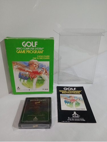 Atari 2600 Golf En Caja, Juego, Manual Y Protector 