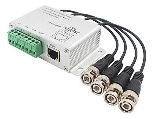 Cctv Balun Hd 720p/1080p De 4 Canales, Bnc A Cat5e Rj45 Utp