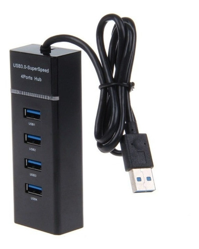 Hub Usb 3.0 4 Puertos De 5 Gbps Cable 30 Cm Rf. 303