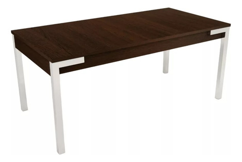 Mesa Comedor Madera Extensible Patas Cromadas S/ Vidrio