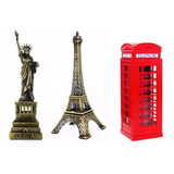 Cabine Telefonica Torre Eiffel Estatua Liberdade Miniatura