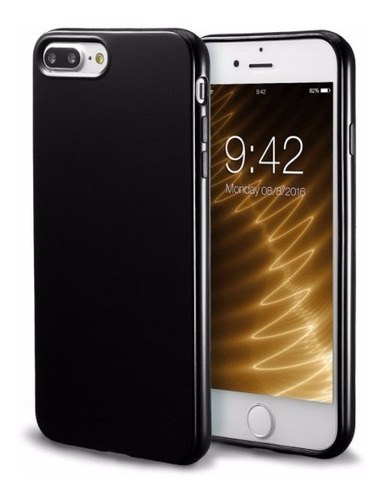 Capa Para iPhone 7 Preta Piano Jet Black + Pelicula Vidro