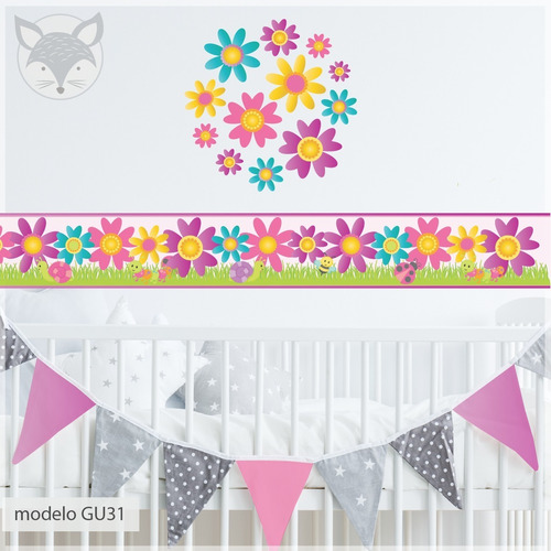 Guardas Decorativas Infantiles Animales Flores Tipi Gu31a35