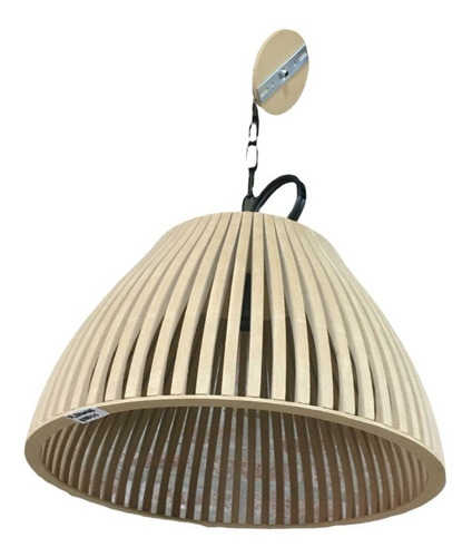 Lámpara Colgante Redonda Mdf Nórdica Diseño 40 Cm Techo Deco