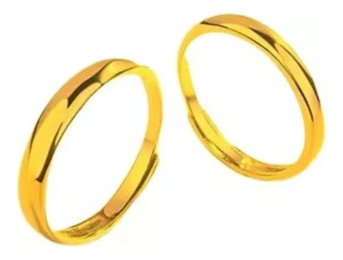 2 Anillos Pareja Plata Esterlina Baño Oro 24k Boda Amor A021