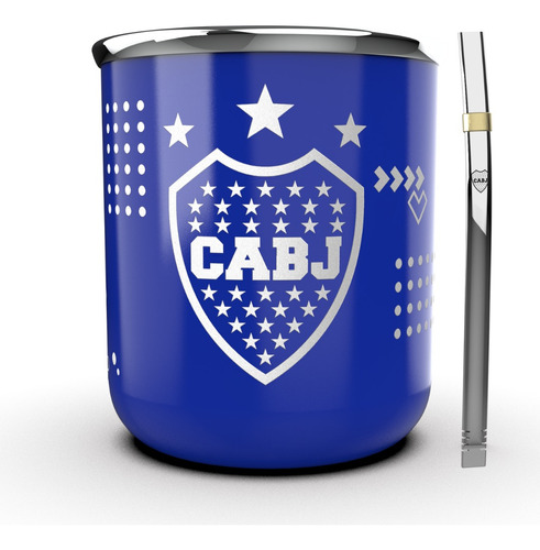Mate Boca Juniors - Acero Premium - Con Bombilla - Makeni
