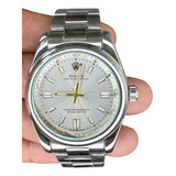 Relogio Feminino Rolex Oyster Perpetual Prata Com Prata