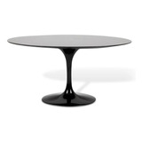 Mesa De Jantar Saarinen Oval 160x90 Cm Laqueada Preto