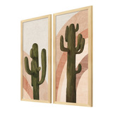 Dupla De Quadros Para Decoração Cactos Kit Jogo Para Sala