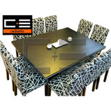 Juego Comedor Moderno 170x130 + 10 Sillas Chenille