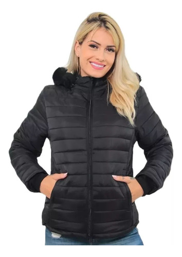 Jaqueta Casaco Feminino Puffer Bobojaco Pelucia Toca Pelinho