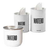 Set Matero Latas Yerbera Azucarera + Mate Marwal Acero Inox