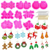 Whaline 9 Pares De Moldes De Resina Para Aretes De Navidad C